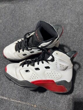 Jordan Kids White, Black & Red High-Top Sneakers